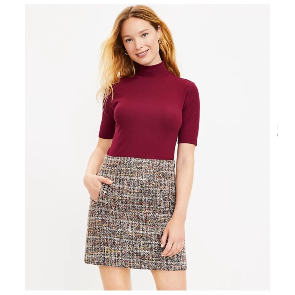 LOFT Multicolor Tweed Mini Skirt